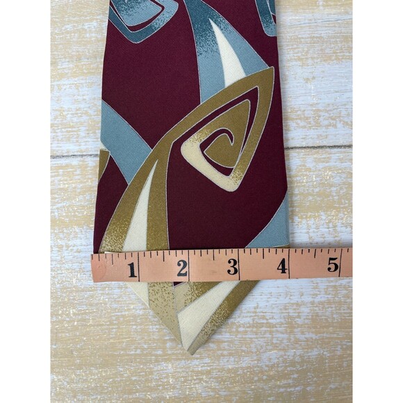 Vintage Retro Men's Necktie All Silk Tie Abstract Pattern 58" x 4" Tino Castelli - Picture 4 of 6